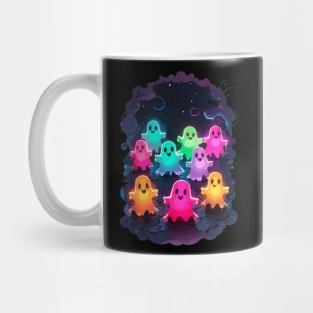 Colorful Funny Ghost Collage Design Mug